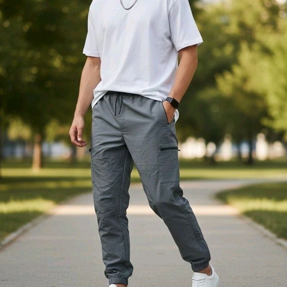 Sovereign Code Drawstring Tech Joggers Mens XL Gray Cargo Utility Athleisure